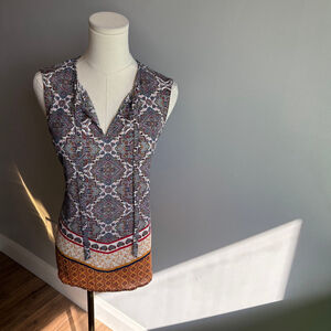 Dalia Women's Sleeveless Mandala Blouse Size M Multi-color